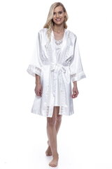 Комплект из искусственного шелка халат и ночная рубашка для женщин Jasmin 1739, белый цена и информация | Женские халаты | 220.lv