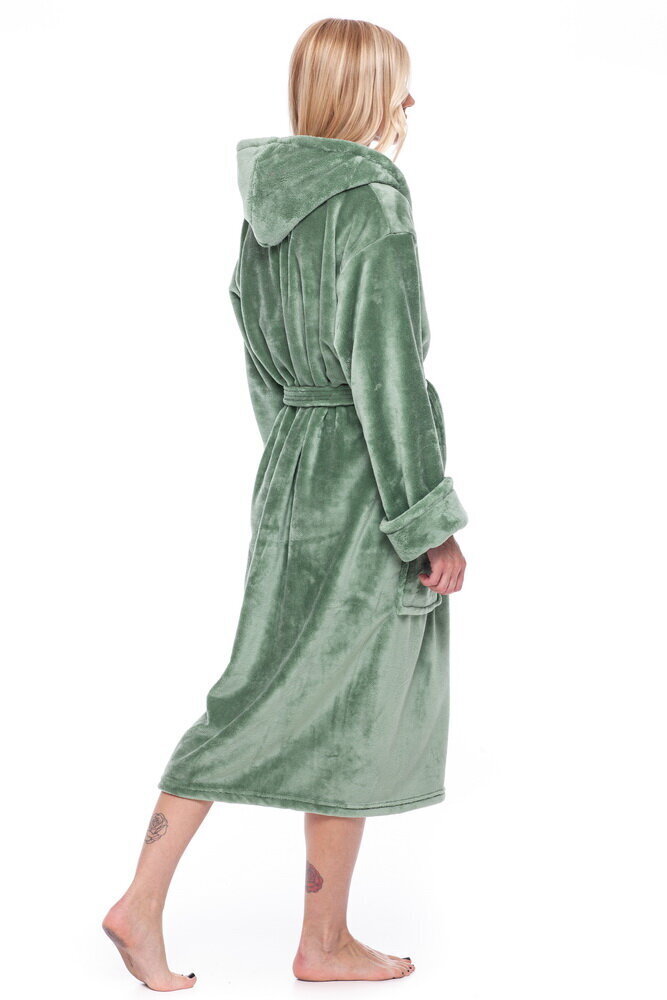 Bambusa šķiedras halāts ar kapuci sievietēm Angora Bamboo, zaļš цена и информация | Sieviešu halāti | 220.lv