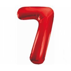 Folijas balons ar numuru 7, sarkans, 85 cm cena un informācija | Baloni | 220.lv