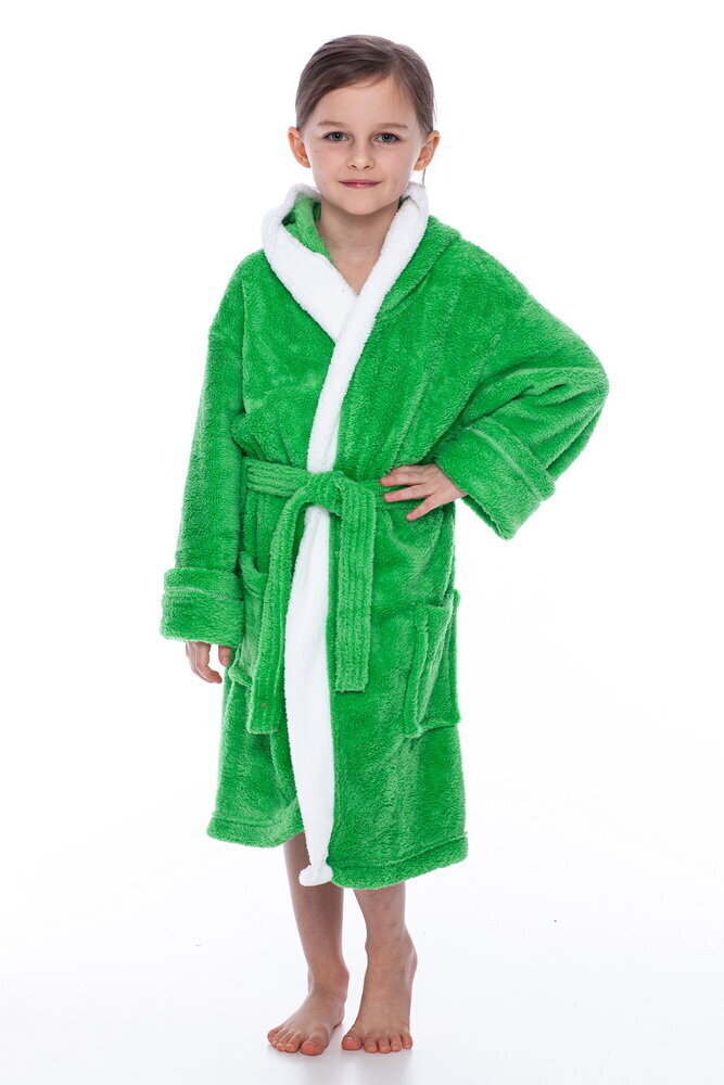 Bērnu peldmētelis Elite Bamboo, zaļš cena un informācija | Halāti, naktskrekli, pidžamas meitenēm | 220.lv