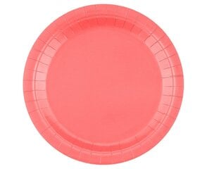 Papīra šķīvji vienkrāsaini rozā, 23 cm / 14 gab. cena un informācija | Vienreizējie trauki | 220.lv