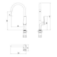 Смеситель для кухни с поворотным изливом Lemark LM3705BL Bronx цена и информация | Кухонные смесители | 220.lv