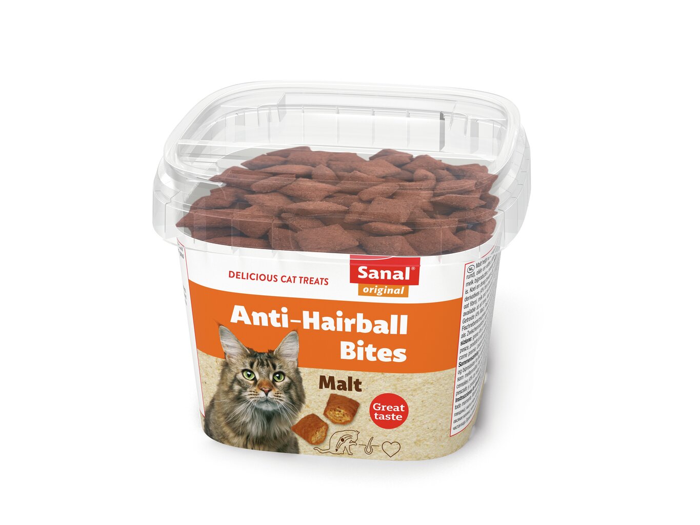 Sanal Anti-Hairball Bites cup gardums kaķiem pret spalvu kamoliņiem 75g cena un informācija | Gardumi kaķiem | 220.lv