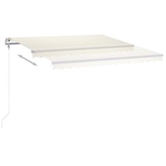 Automātiskā markīze ar LED/vēja sensoru vidaXL, krēma, 4,5x3m цена и информация | Зонты, маркизы, стойки | 220.lv