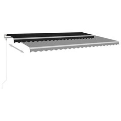 Automātiskā markīze ar LED/vēja sensoru vidaXL, antracīta krāsā, 5x3m цена и информация | Зонты, маркизы, стойки | 220.lv