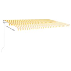 Manuāla izvelkama markīze ar LED vidaXL, 5x3 m, dzeltena, balta цена и информация | Зонты, маркизы, стойки | 220.lv