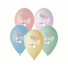 Воздушные шары премиум-класса для 1-го дня рождения «Кролик», 13 дюймов, 5 шт. цена и информация | Шарики | 220.lv