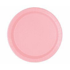 Papīra šķīvji, gaiši rozā, 23 cm, 8 gab. (bez plastmasas) cena un informācija | Vienreizējie trauki | 220.lv