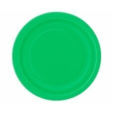 Тарелки бумажные, зеленые, 23 см, 8 шт. (Без пластика) цена и информация | Праздничная одноразовая посуда | 220.lv