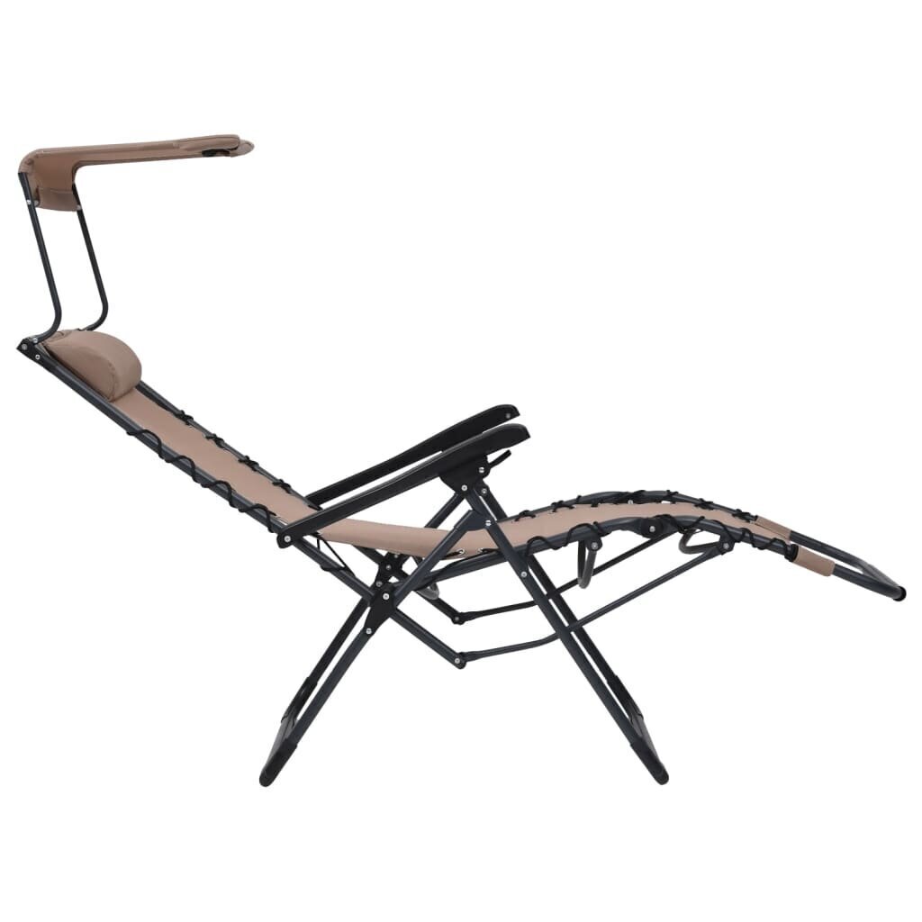 Salokāmi pludmales krēsli vidaXL, 2 gab., pelēkbrūni cena un informācija | Dārza krēsli | 220.lv