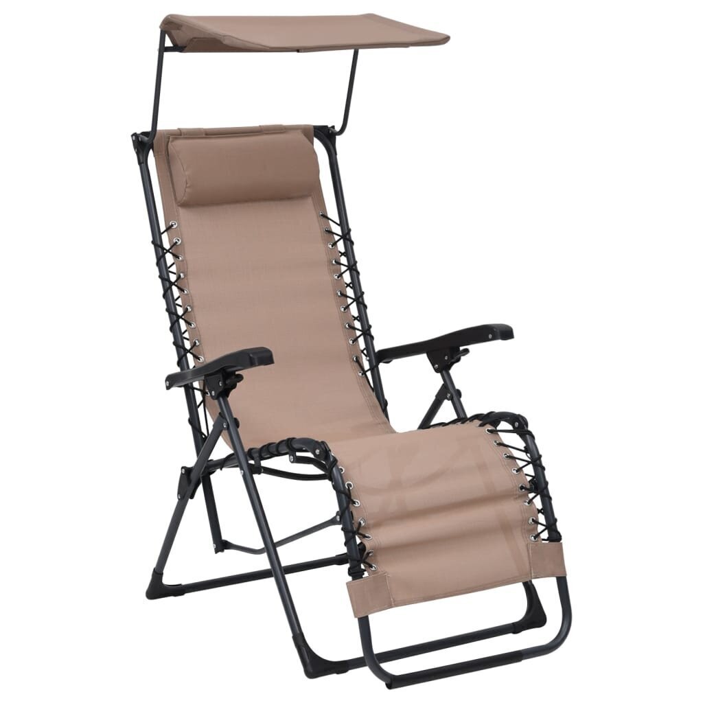 Salokāmi pludmales krēsli vidaXL, 2 gab., pelēkbrūni цена и информация | Dārza krēsli | 220.lv