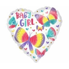 Standarta Baby Girl akvareļu tauriņu folijas balons S40, iepakots цена и информация | Шарики | 220.lv