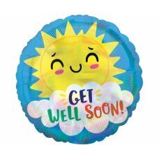 Стандартный радужный воздушный шар из фольги Get Well Happy Sun S55 в упаковке цена и информация | Шарики | 220.lv