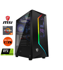 MSI Vampiric 100R Ryzen 5 5600X 8GB DDR4 512GB SSD M2 1TB HDD RTX 2060 6GB Windows 10 Stacionārais dators cena un informācija | Stacionārie datori | 220.lv