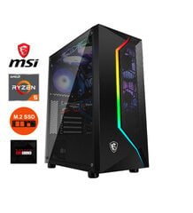 MSI Vampiric 100R Ryzen 5 5600X 8GB DDR4 512GB SSD M2 1TB HDD RX 560 4GB Windows 10 Stacionārais dators цена и информация | Стационарные компьютеры | 220.lv