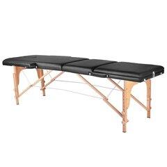 Saliekamais masāžas galds, Wood comfort, melns cena un informācija | Masāžas piederumi | 220.lv