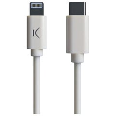 USB-C uz Lightning Kabelis KSIX MFI (1 m) Balts cena un informācija | Savienotājkabeļi | 220.lv