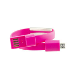 Напульсник с Micro USB-кабелем Contact 23 cм Розовый цена и информация | Зарядные устройства для телефонов | 220.lv