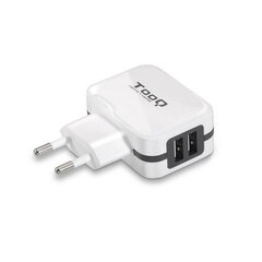 Sienas Lādētājs TooQ AATCAT0150 USB x 2 17W Balts cena un informācija | Lādētāji un adapteri | 220.lv