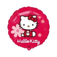 Folija balons 18 FX Hello Kitty ar ziedu (RND), iepakots cena un informācija | Baloni | 220.lv