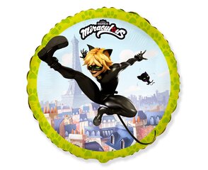 Воздушный шар фольгированный 18 &amp;quot;FX Miraculous - Cat Noir (RND), в упаковке цена и информация | Шарики | 220.lv