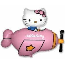 Воздушный шар из фольги 24 &amp;quot;FX Hello Kitty on the Plane, цвет фуксии, в упаковке. цена и информация | Шарики | 220.lv