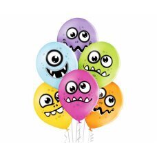 D11 baloni Funny Monsters / 6 gab. cena un informācija | Baloni | 220.lv