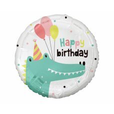 Folijas balons Mazais krokodils (Daudz laimes dzimšanas dienā), 18 cena un informācija | Baloni | 220.lv