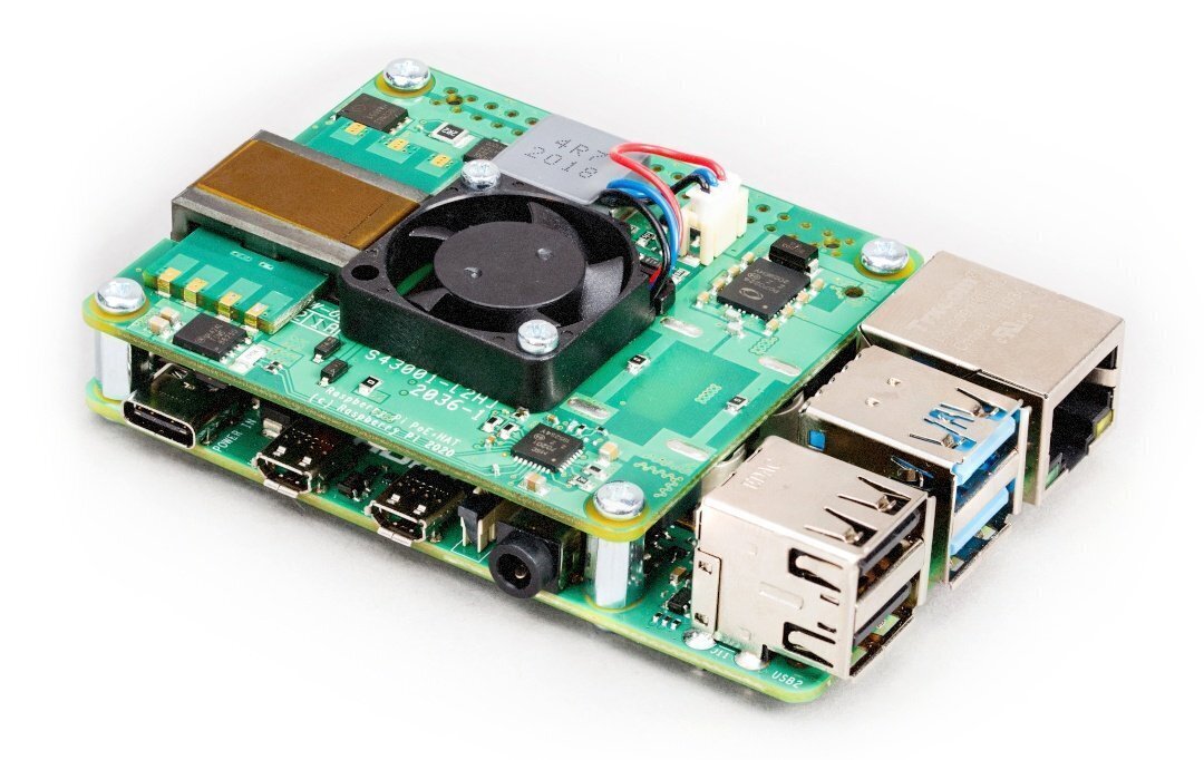 Raspberry Pi PoE + Hat - piemērots Raspberry Pi 4B / 3B + цена и информация | Atvērtā koda elektronika | 220.lv