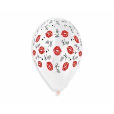 Гелиевые шары премиум-класса Kiss Kiss, 13 &amp;quot;/ 5 шт. цена и информация | Шарики | 220.lv