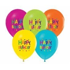 Balons Daudz laimes dzimšanas dienā (zvaigznes), 12 collas / 5 gab. cena un informācija | Baloni | 220.lv
