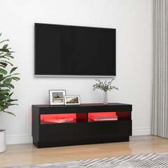 vidaXL TV galdiņš ar LED lampiņām, melns, 100x35x40 cm цена и информация | Тумбы под телевизор | 220.lv