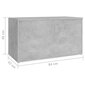 vidaXL uzglabāšanas lāde, betona pelēka, 84x42x46 cm, skaidu plāksne цена и информация | Veļas grozi un mantu uzglabāšanas kastes | 220.lv
