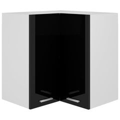 vidaXL piekarams stūra skapītis, melns, 57x57x60 cm, skaidu plāksne цена и информация | Кухонные шкафчики | 220.lv