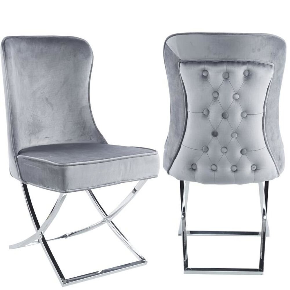 Krēsls DKD Home Decor, 53x64x99.5 cm, pelēks cena un informācija | Virtuves un ēdamistabas krēsli | 220.lv