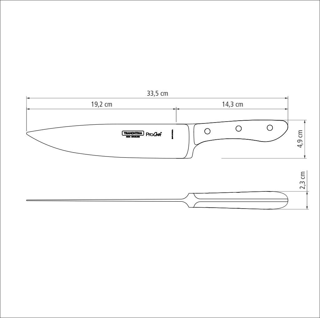Tramontina PROCHEF pavāra nazis 8" cena un informācija | Naži un to piederumi | 220.lv