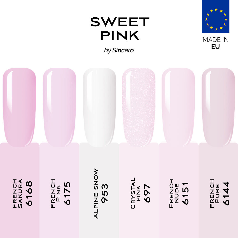 Gēla nagu laku Komplekts Sincero Salon Sweet Pink, 6 gab. x 6 ml cena un informācija | Nagu lakas, stiprinātāji | 220.lv