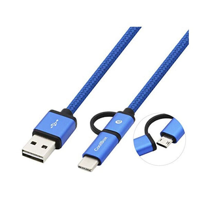 CoolBox, USB-A/Micro USB, USB-C, 1 m cena un informācija | Kabeļi un vadi | 220.lv