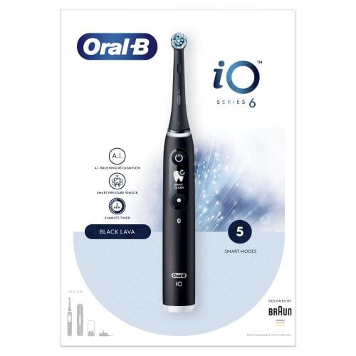 Oral-B iO6 Series Black Onyx cena un informācija | Elektriskās zobu birstes | 220.lv