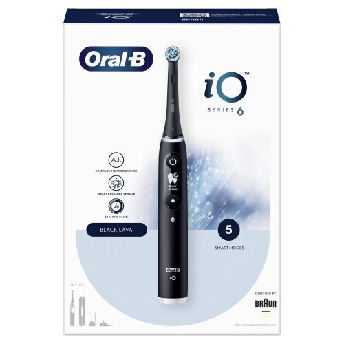 Oral-B iO6 Series Black Onyx cena un informācija | Elektriskās zobu birstes | 220.lv