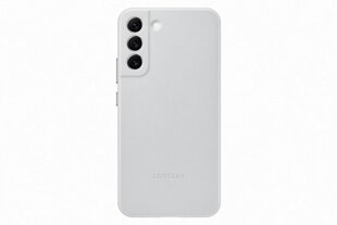 Leather Vāciņš piemērots Samsung Galaxy S22 Plus, Light Gray cena un informācija | Telefonu vāciņi, maciņi | 220.lv