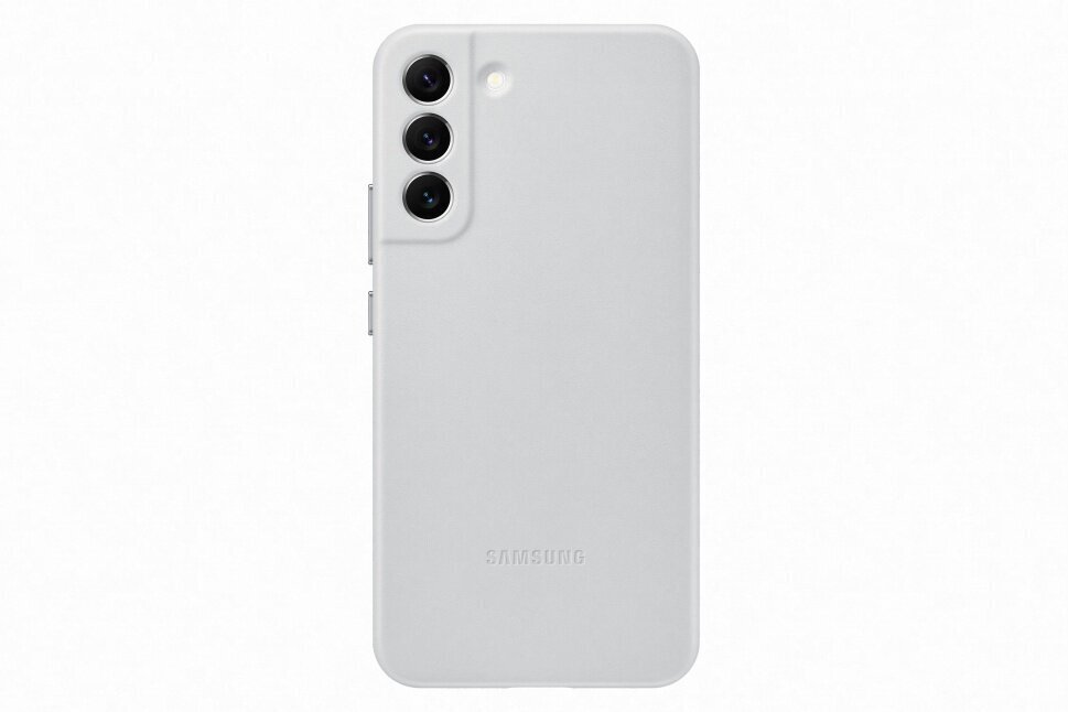 Leather Vāciņš piemērots Samsung Galaxy S22 Plus, Light Gray цена и информация | Telefonu vāciņi, maciņi | 220.lv