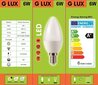 LED spuldzes G.LUX GR-LED-C37-6 W 3000K, 10 gab. цена и информация | Spuldzes | 220.lv