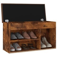 vidaXL apavu plaukts ar matraci, ozolkoka, 80x30x47 cm, skaidu plāksne цена и информация | Полки для обуви, банкетки | 220.lv
