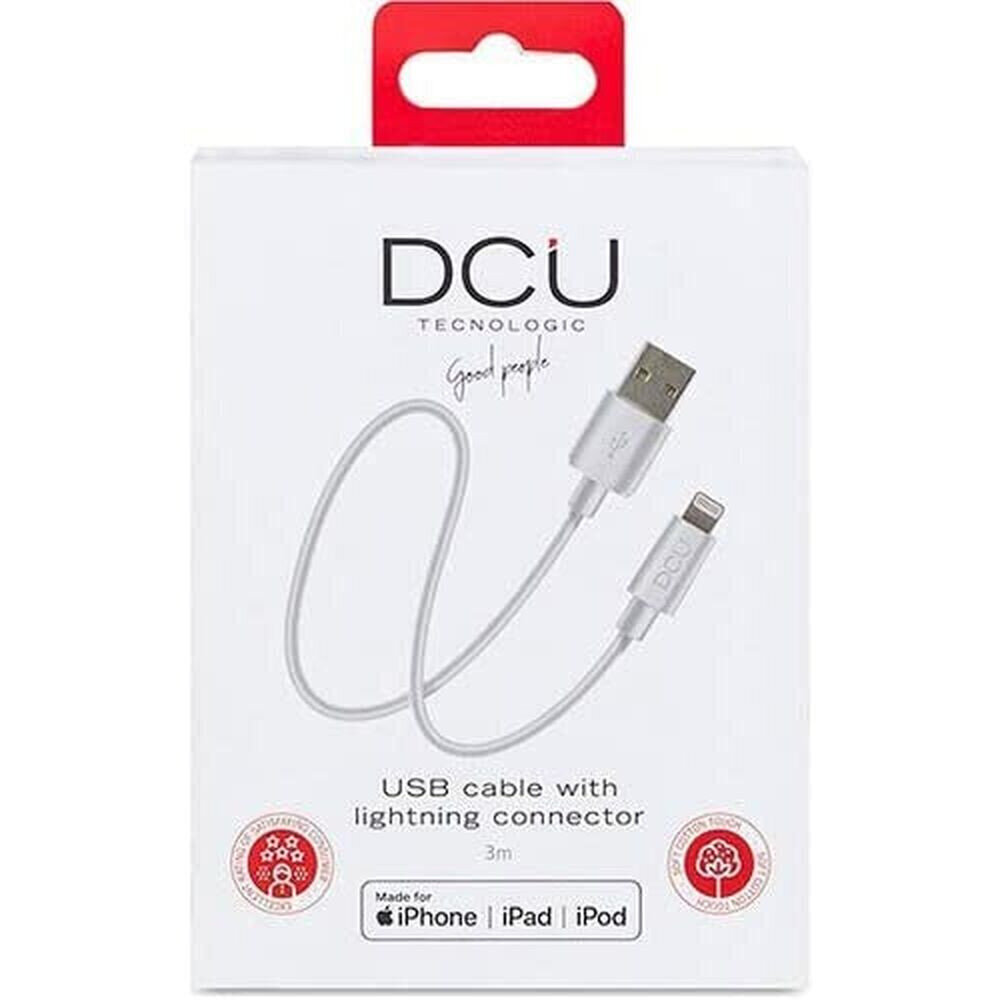 DCU, USB-A/Lightning, 3 m cena un informācija | Kabeļi un vadi | 220.lv