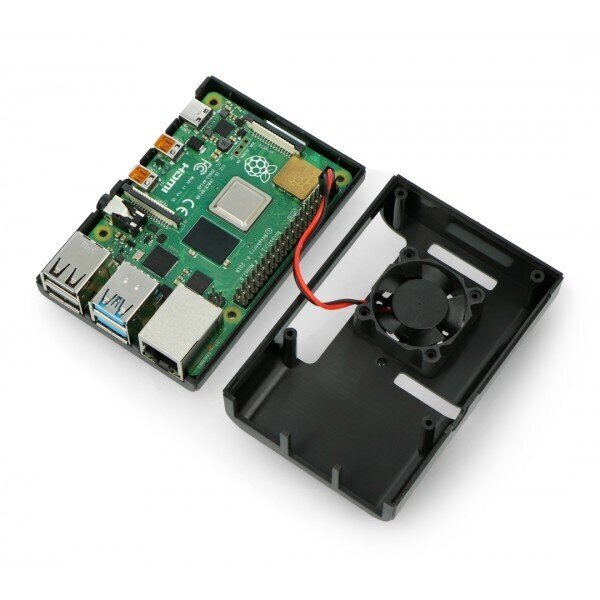Raspberry Pi kaste justPi - melna цена и информация | Atvērtā koda elektronika | 220.lv