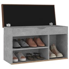 vidaXL apavu plaukts ar matraci, pelēks, 80x30x47 cm, skaidu plāksne cena un informācija | Apavu skapji, apavu plaukti, priekšnama soliņi | 220.lv