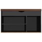vidaXL apavu plaukts ar matraci, melns, 80x30x47 cm, skaidu plāksne cena un informācija | Apavu skapji, apavu plaukti, priekšnama soliņi | 220.lv