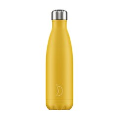 Termoss pudele Chilly's Bottle Matte Yellow 500ml cena un informācija | Termosi, termokrūzes | 220.lv
