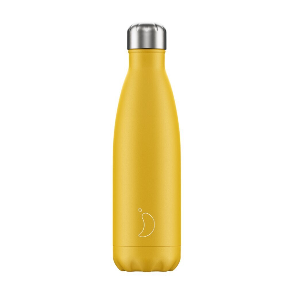 Termoss pudele Chilly's Bottle Matte Yellow 500ml cena un informācija | Termosi, termokrūzes | 220.lv